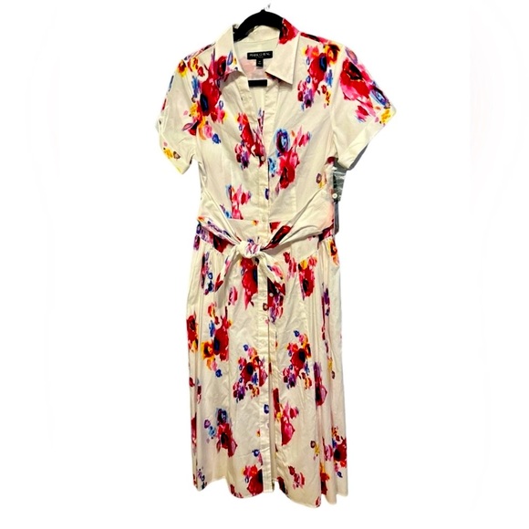 Prabal Gurung white floral midi dress size S - Picture 1 of 12